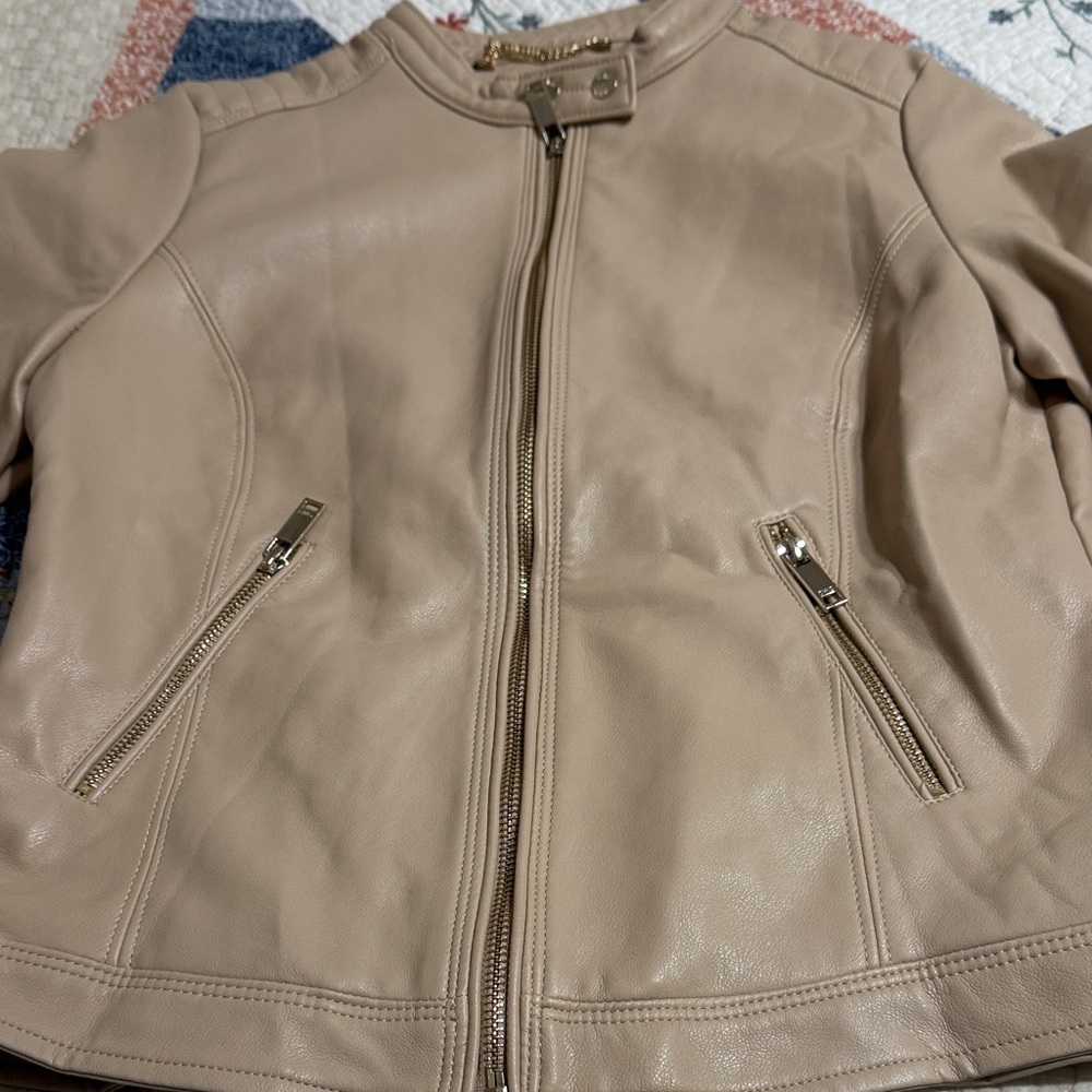 Must Have Tan Faux Leather Women's Jacket
